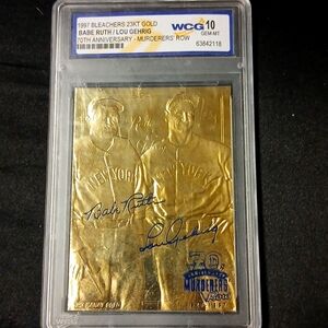 1997 Bleachers 23kt Babe Ruth/ Lou Gehrig Card